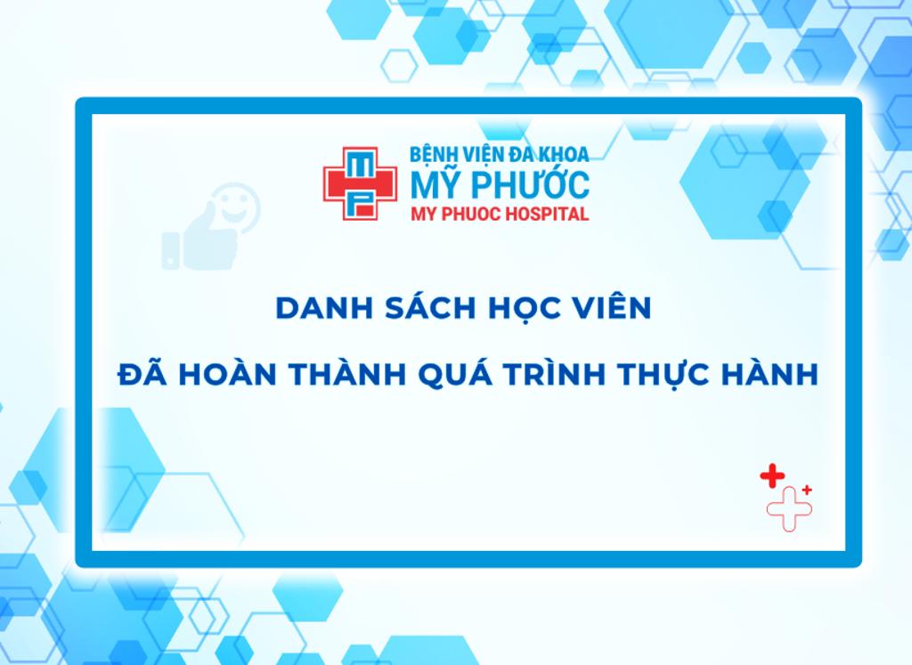 Danh sách học viên đã hoàn thành quá trình thực hành tại Bệnh viện Đa khoa Mỹ Phước